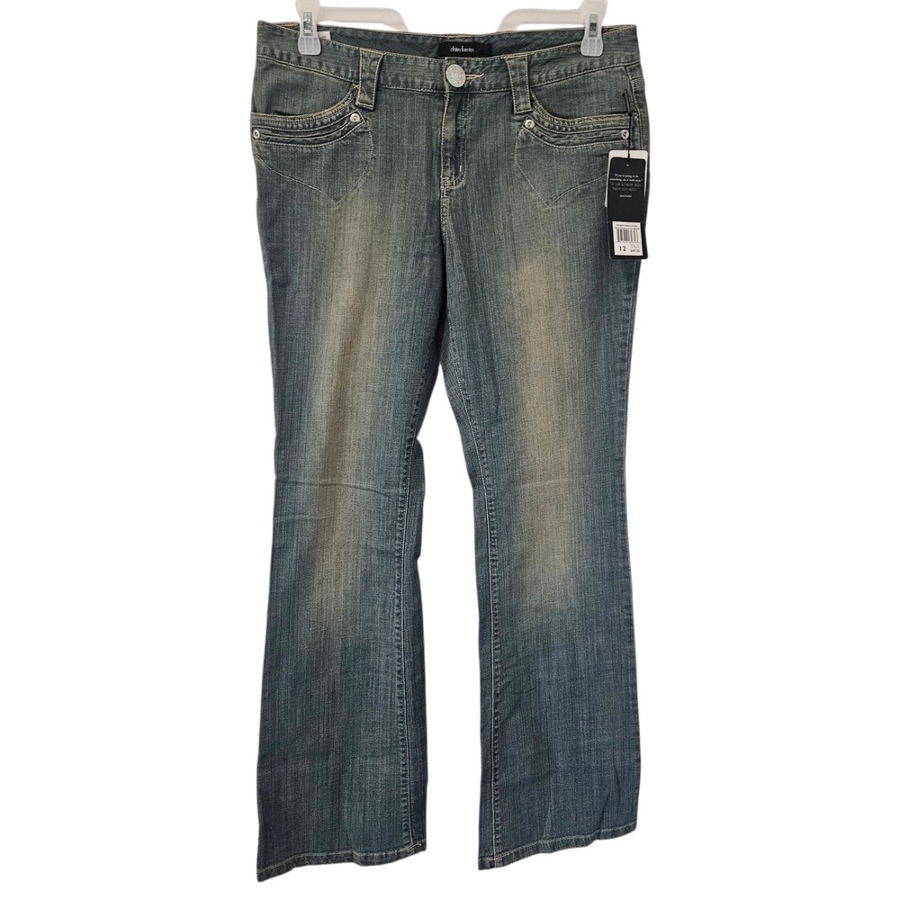 Daisy Fuentes Moda Light Indigo Wash Bootcut Denim Jeans Sz 12 Cowgirl Boho NWT
